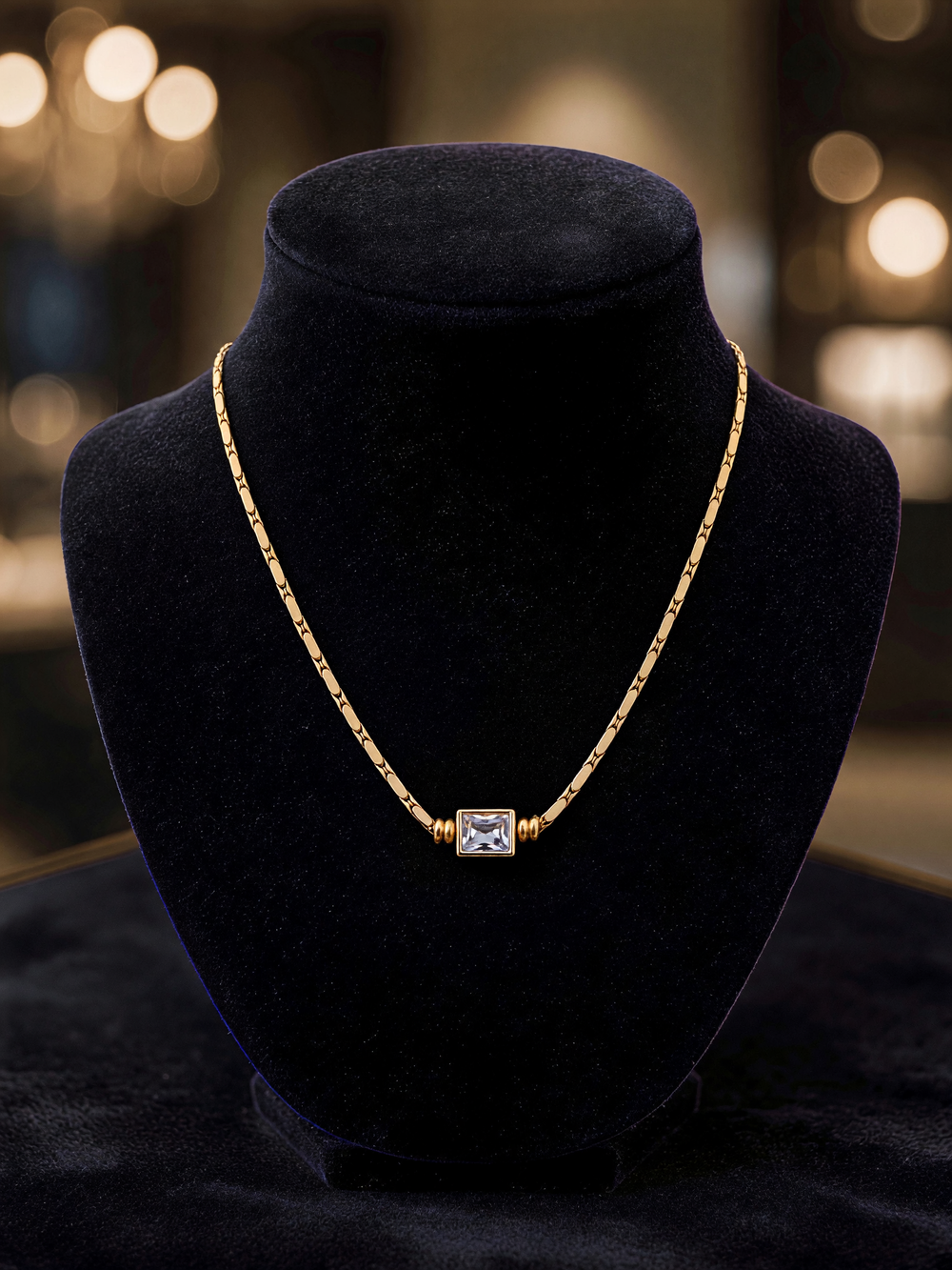 Square Crystal Necklace