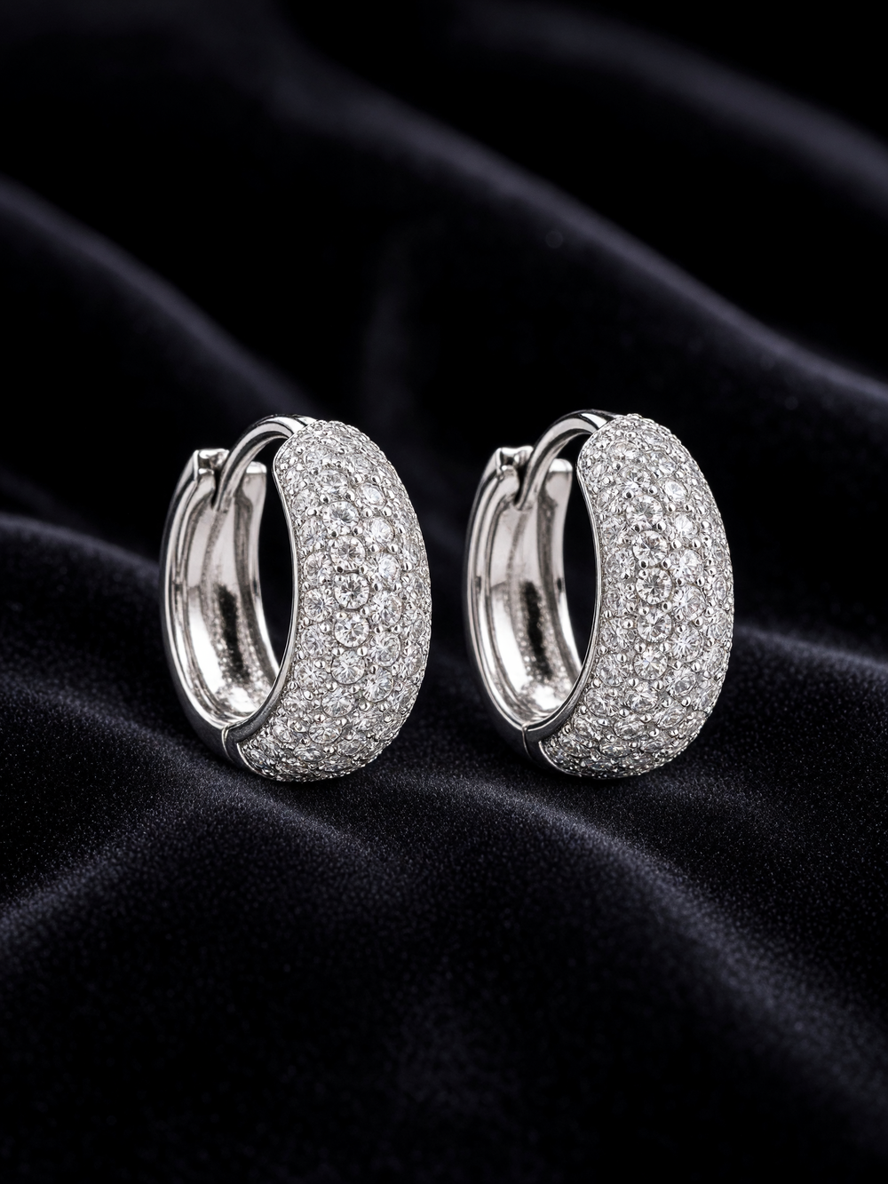 Pavé Moissanite Hoops