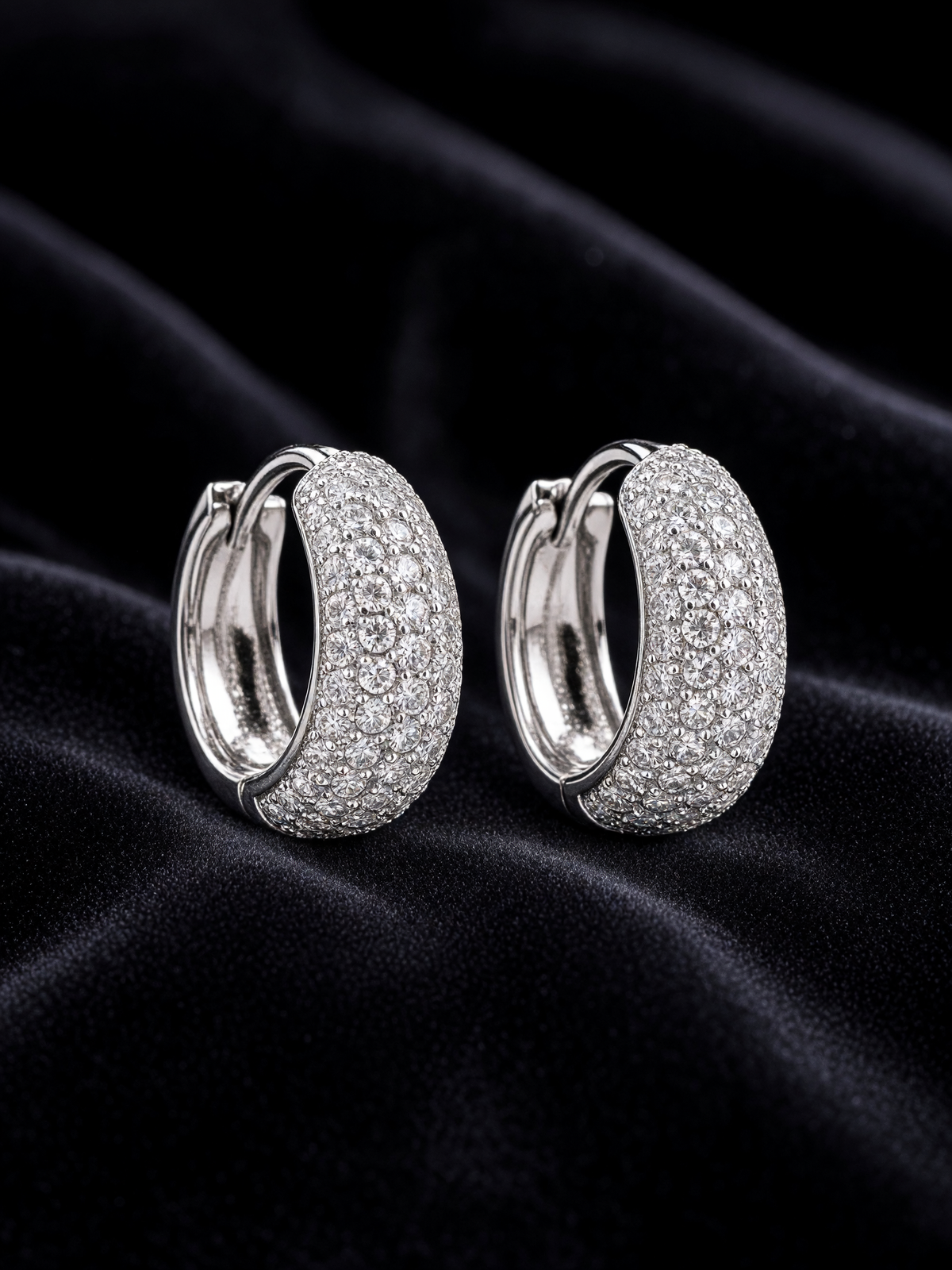 Pavé Moissanite Hoops