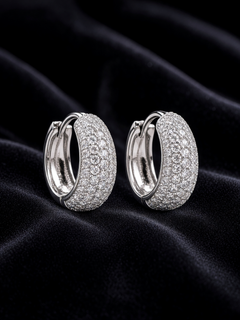 Pavé Moissanite Hoops