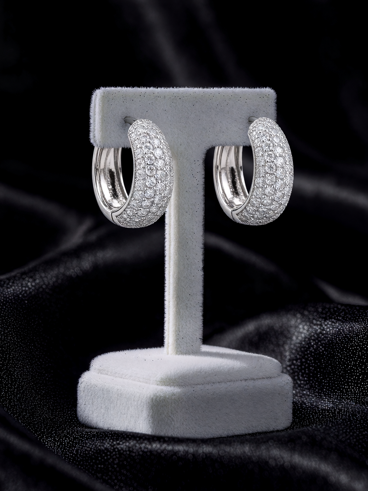 Pavé Moissanite Hoops